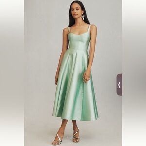 ANTHROPOLOGIE MARE MARE SCOOP NECK CUT OUT MIDI DRESS, wedding guest dress